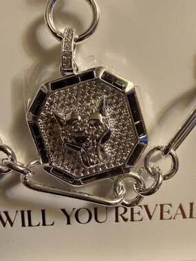 Bomb Party Luxe Layers On The Prowl NK85383 Black Onyx & Cubic Zirconia Silver P